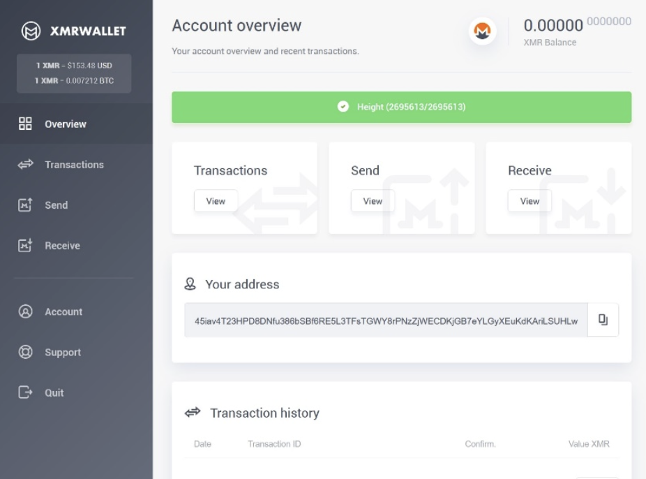 navigating xmrwallet.net - copy monero seed